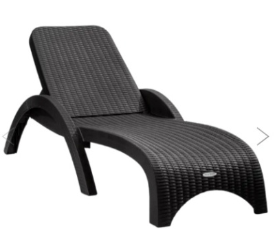 Лежак  RATTAN пластик (антрацит) 