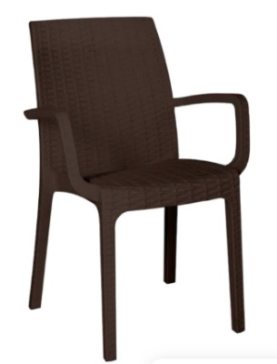 Стул пластиковый RATTAN (коричневое)